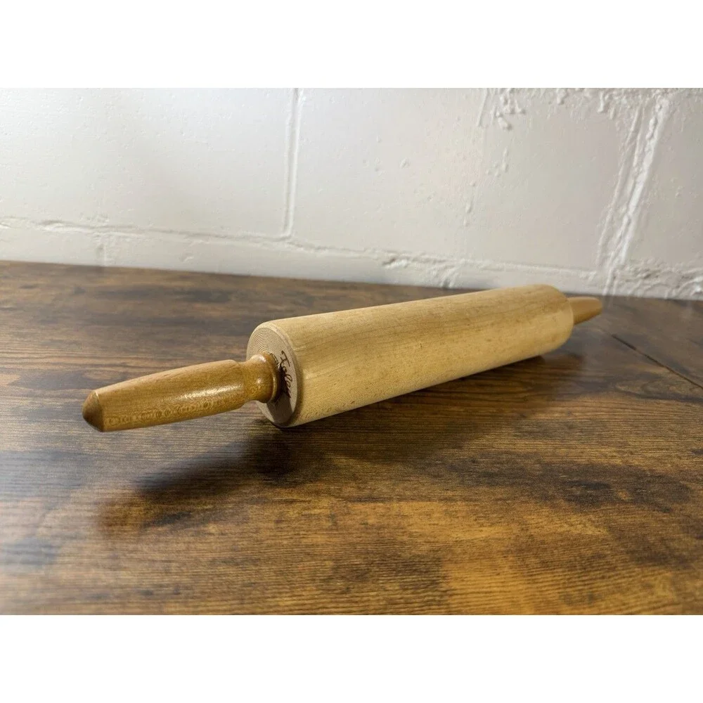 Vintage Foley Wooden Rolling Pin Maple Hardwood Ball Bearing 18” Baking